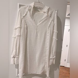 Iro brand white dress with attached white cotton slip.